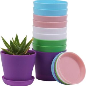 10 Pcs Plastic Indoor Planters Set