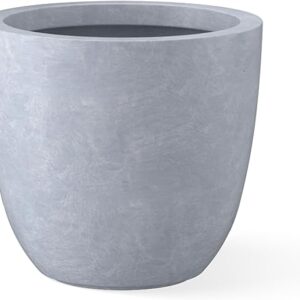 14 Inch Round Concrete Planter, Slate Gray