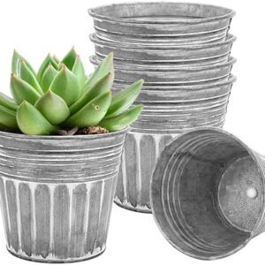 4 Inch Silver Metal Flower Pots