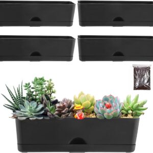 5-Pack Rectangular Plastic Herb Planter Box