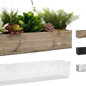 Brown Wooden Planter Box with Liner