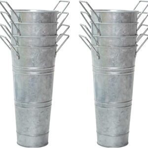 Galvanized Metal French Flower Vases Set