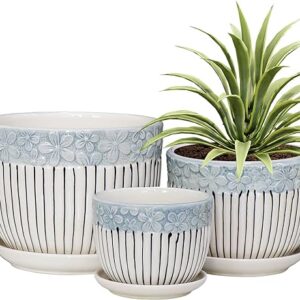 Grey Ceramic Flower Pots Set