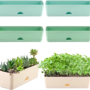 Large Rectangle Planter Set with Drainage