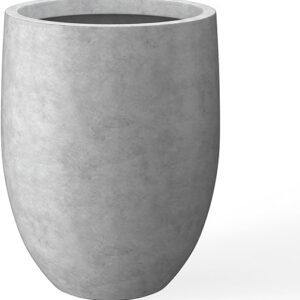 Natural Concrete Tall Planter with Drainage